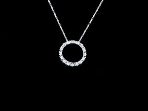 0.25cts Round Brilliant Cut Diamonds | Designer Circle of Life Pendant with Chain | 10kt White Gold