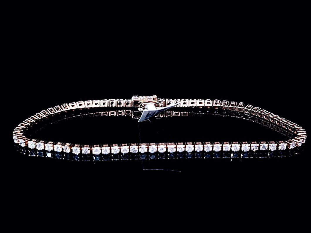 2.30cts [75] Round Brilliant Cut Diamond | Tennis Bracelet | 18kt Rose Gold