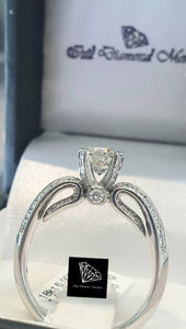 1.02ct Round Brilliant Cut Centre Diamond Certified | 0.40cts Round Brilliant Cut Diamonds | Verragio Design Ring | 18kt White Gold